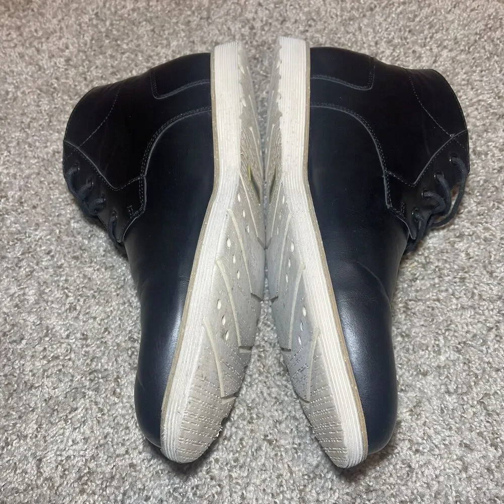 Perry Ellis Portfolio Mens Ankle Boots Size 11.5 Black Leather Shoes